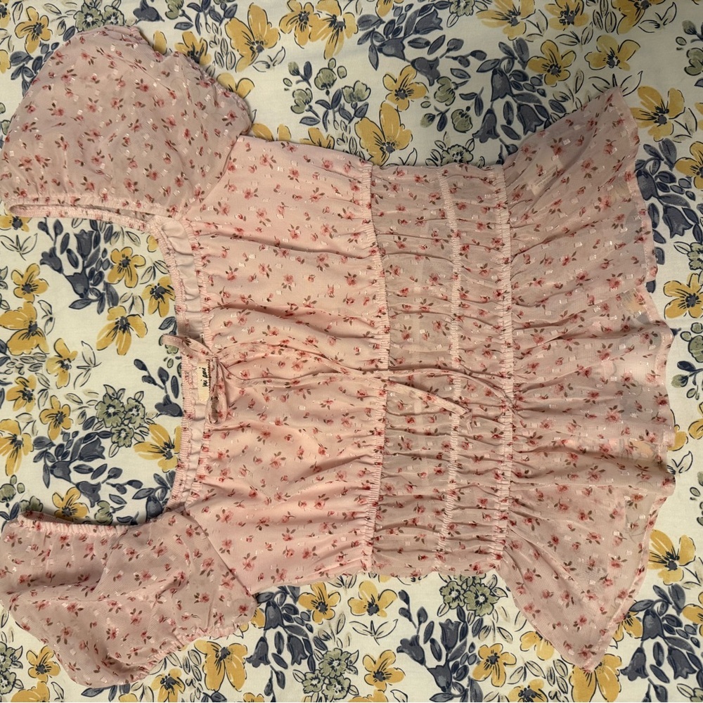 Floral Pink Peasant Blouse